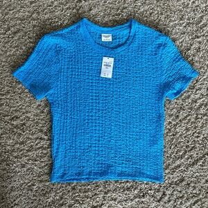 Abercrombie Blue Textured Baby Tee